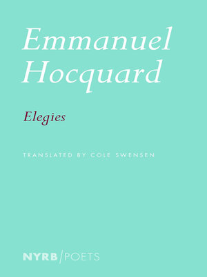 cover image of Elegies